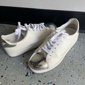 Emporio Armani White Sneakers with Silver Details